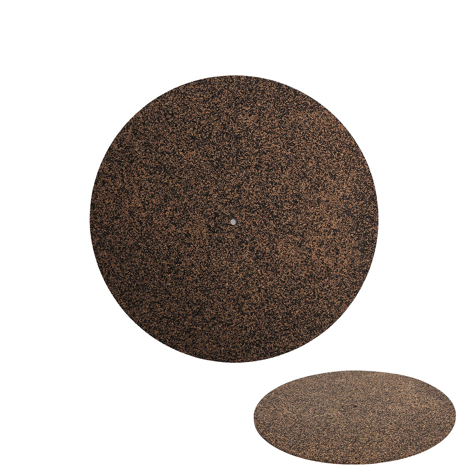 Turntable Platter Mat Black Rubber Cork Design,12 inch Silicone Turntable LP Slipmat for Universal to All 12in LP Record Players,Improves Sound and Reduces Noise