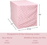 New World Large Dog Crate Cover with Teflon Fabric Protector Pink Designer Print view 6