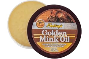 Fiebing's Golden Mink Oil for Leather Boots (6 oz) - Leather Cleaner & Conditioner - Waterproof, Preserve, Soften All Smooth Leathercraft & Vinyl - Prevents Salt Stains - Use On Couch, Shoe, Purse