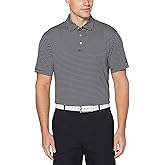 PGA Tour Mens PGA Tour Men's Stretch Short Sleeve Feeder Stripe Golf Polo Shirt, Moisture-Wicking Performance Shirts for Men