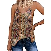 SUNAELIA Chiffon Cami V Neck Tank Tops for Women Loose Fit Flowy Spaghetti Strap Camisole Summer Casual Sleeveless Shirts