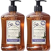 A LA MAISON Lavender Aloe French Liquid Hand Soap - Natural Hand Wash Made with Essential Oils - Biodegradable, Plant-Based, Vegan, Cruelty-Free, Alcohol & Paraben Free (16.9 oz, 2 Pack)