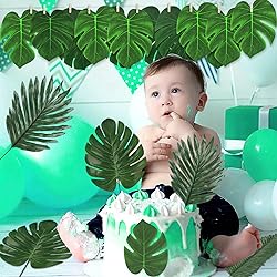 108 Pieces 7 Kinds Artificial Tropical Leaf Jungle