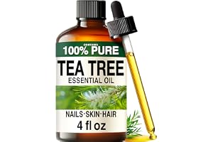 100% Pure Tea Tree Oil - 4 Fl Oz Tea Tree Essential Oil for Hair, Skin, Diffuser, Aromatherapy & DIY Soap Making Scent | Melaleuca GC/MS Tested, Non-GMO, No Fillers, Undiluted Dropper Bottle - for Face, Toenail Care, Diffuser, Aromatherapy
