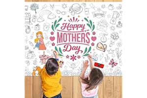 Nicime 43.3x31.5Inch Mother's Day Giant Coloring Poster with Picture, Birthday Gift Painting Poster, Art Crafts Activity Drawing Paper in School, Classroom, Home, Party for Boys, Girls, Kid
