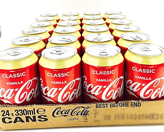 24x Canette De Coca Cola Vanille Vanilla Coke Boisson Rafraichissante Softdrink Cafeine 30 Cl Pack Of 24 Amazon Fr Epicerie