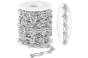 KYUNHOO 4 Meters Silver Paperclip Chains with Buckles Metal Iron Jewelry Chain for Making Jewelry Stylish Heavy Chains Bulk for DIY