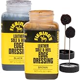 Fiebing's Leather Sole &amp; Heel Edge Dressing 2-Pack (4 oz) - Protective Glossy Shoe Finish - Includes Brush Applicator