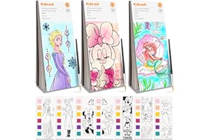 KIDCRAFT Paint with Water Coloring Books for Kids - 3 Pack, Pocket Mess Free Watercolor Painting Kit, Water Color Paint Set Arts and Crafts Gift for Girls Ages 4 5 6 7 8+, Travel Activity Toy