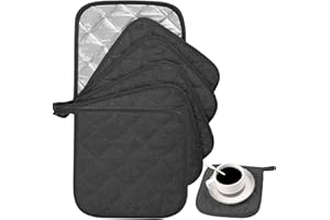 Jiavlyx 6 Pcs Terry Cloth Pot Holders for Kitchen Heat Resistant, 18 X 18cm Pot Holders for Kitchen High Heat Resistant, 100%