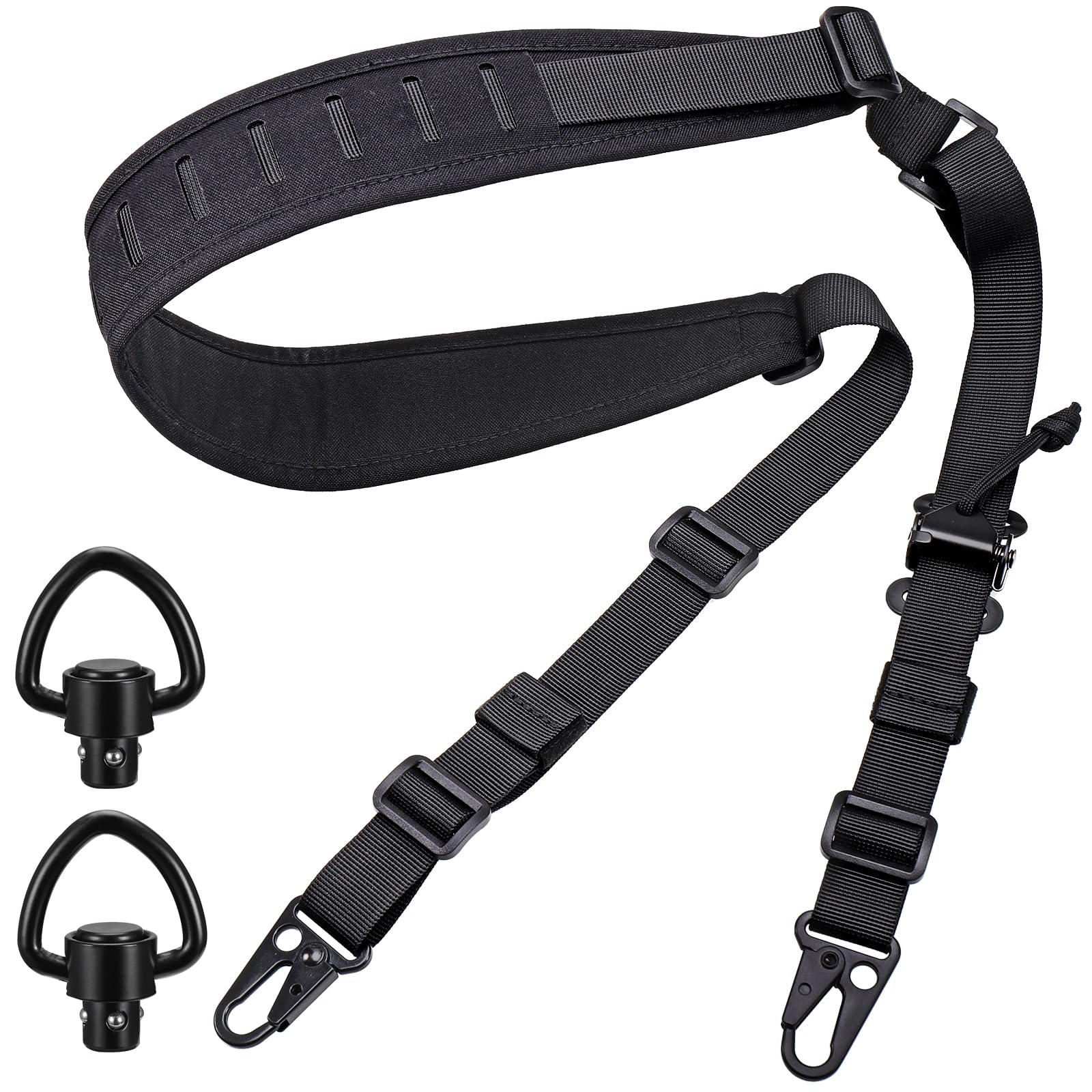 Hejo Tactical Rifle Sling, 2 Point Sling with Metal Hook, Adjustable Tactical Airsoft Sling, Airsoft Attachments for Rifle, Airsoft