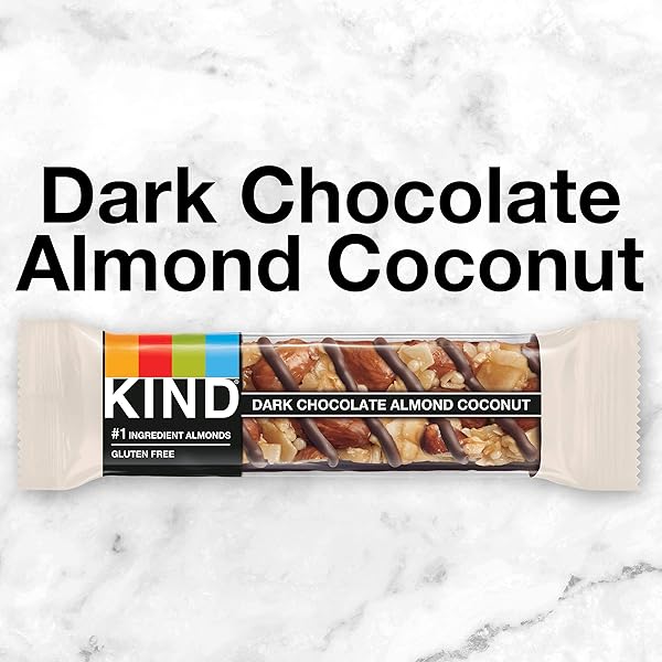 KIND BARS, DARK CHOCOLATE ALMOND & COCONUT, HEALTHY SNACKS, GLUTEN FREE, 12 COUNT
