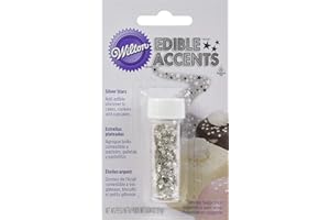 WILTON Edible Glitter .04oz-Silver Stars
