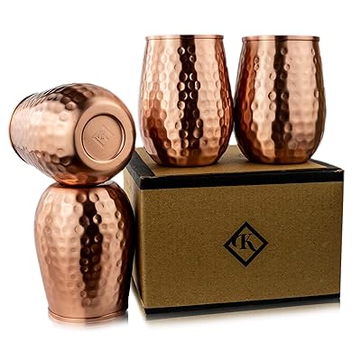 Buy Kosdeg Copper Cups 16 Oz Set Of 4 A New Way To Enjoy Wine The Perfect Pure Copper Tumbler For Water Better Then Glasses Safer Than Plastic Online In Turkey B08618szl9