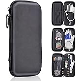 Ponsonbay Golf Glove Holder Case for Accessories with Removable Glove Shaper Portable Golfer Gifts for Men & Women Caddy Organizer Case with Storage Slots for Divot Tools, Tees & Ball Markers