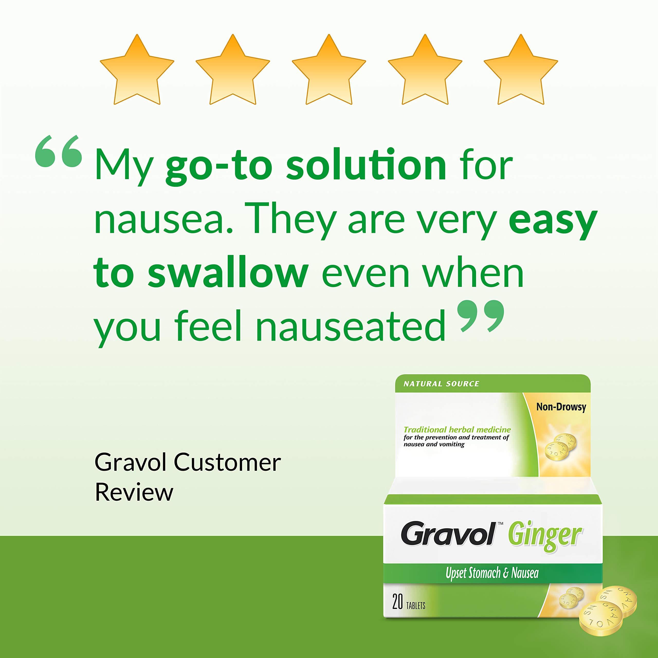 Certified Organic Ginger GRAVOL NATURAL SOURCE (20 Tablets