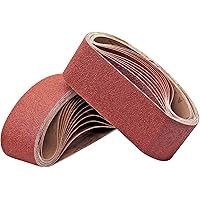 18 Pack 3 x 21 Sanding Belt -3 Each of 40 80 120 150 240 400 Grits- Aluminum Oxide Sandpaper Sander Belt for Portable Belt Sa