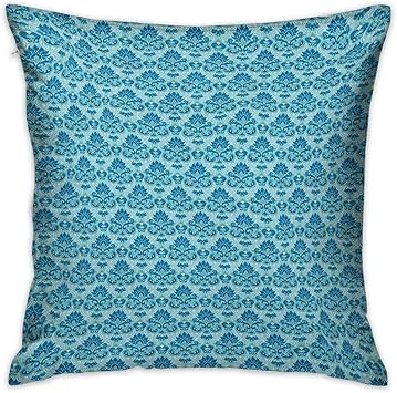 Amazon Com Damask Square Kids Pillowcase Blue Colored Pattern