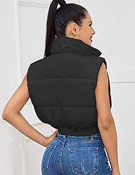 Kissonic Women's Winter Cropped Vest Lightweight