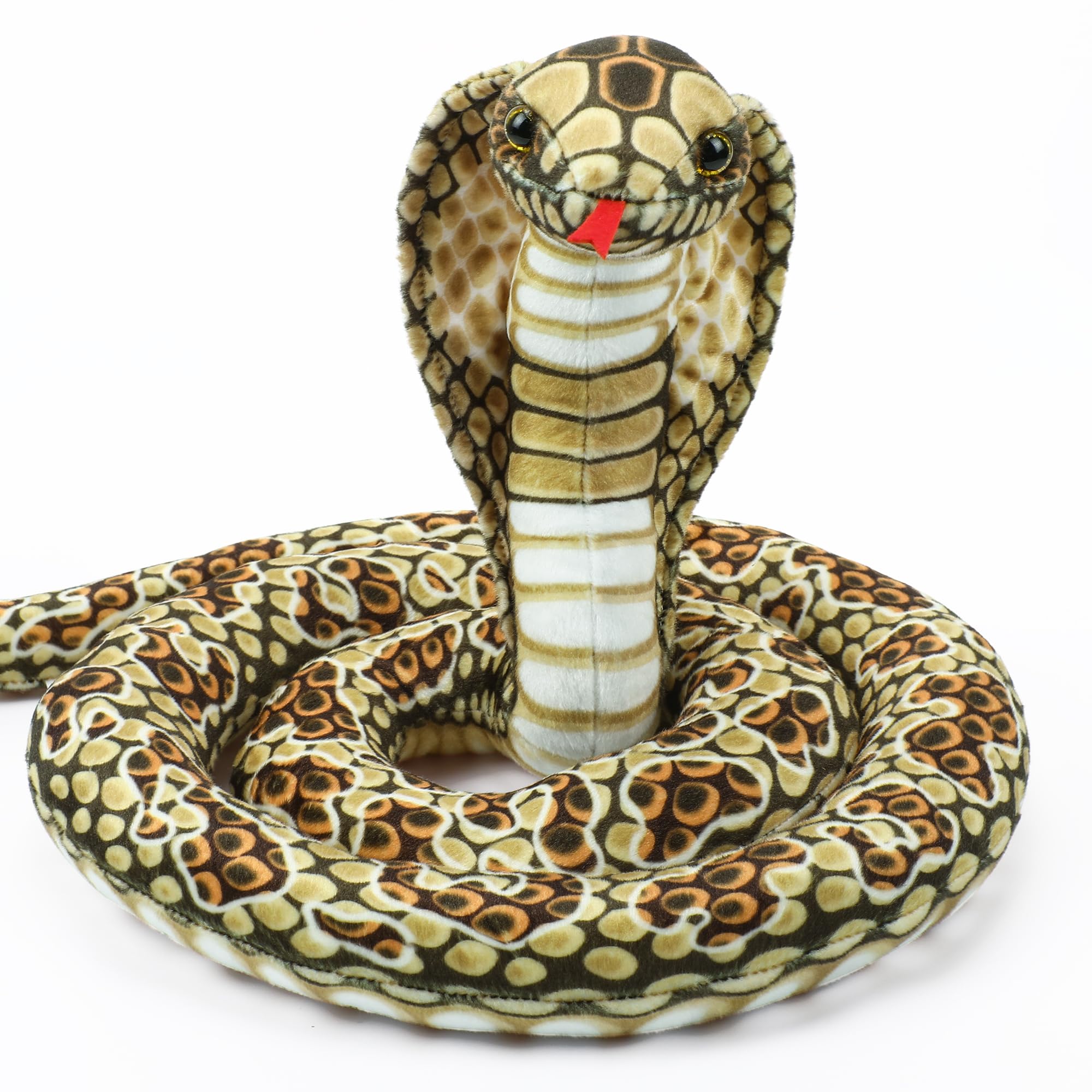 Photo 1 of Romart Cobra Snake Stuffed Animals: 67-inch Large Realistic Cobra Plush Toy Giant Long Lifelike Stuffed Animals Snake Plushie Gifts for Kids Boys Girls Christmas, Wild Animals Party Decor (Brown)