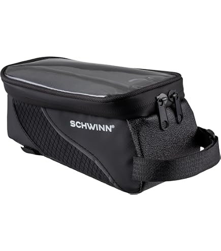 Schwinn Bike Bag, Packs and Storage, Easy to Attach, Hold Cell Phones, Snacks, Wallet, Mounted Bicycle Accessories, Commuter Pannier, Black : Sports & Outdoors