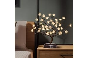 LIGHTSHARE 16Inch 36LED Cherry Blossom Bonsai Light, Warm White,Battery Powered and Plug-in DC Adapter (Included),Built-in Timer,Décor for Home,Festival,Party,Christmas,Night Light