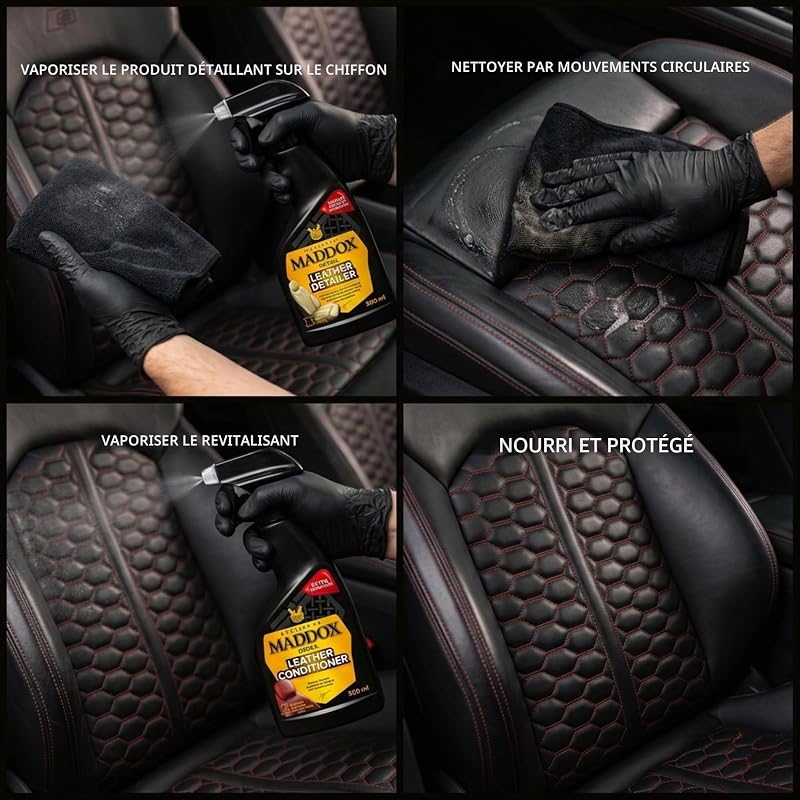 - Kit Nettoyant et Conditionneur Cuir Voiture Sièges 2x500ml