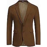 COOFADNY Men's Casual Corduroy Blazer Classic Fit Two Button Sport Coat Fashion Notch Lapel Blazer Jacket