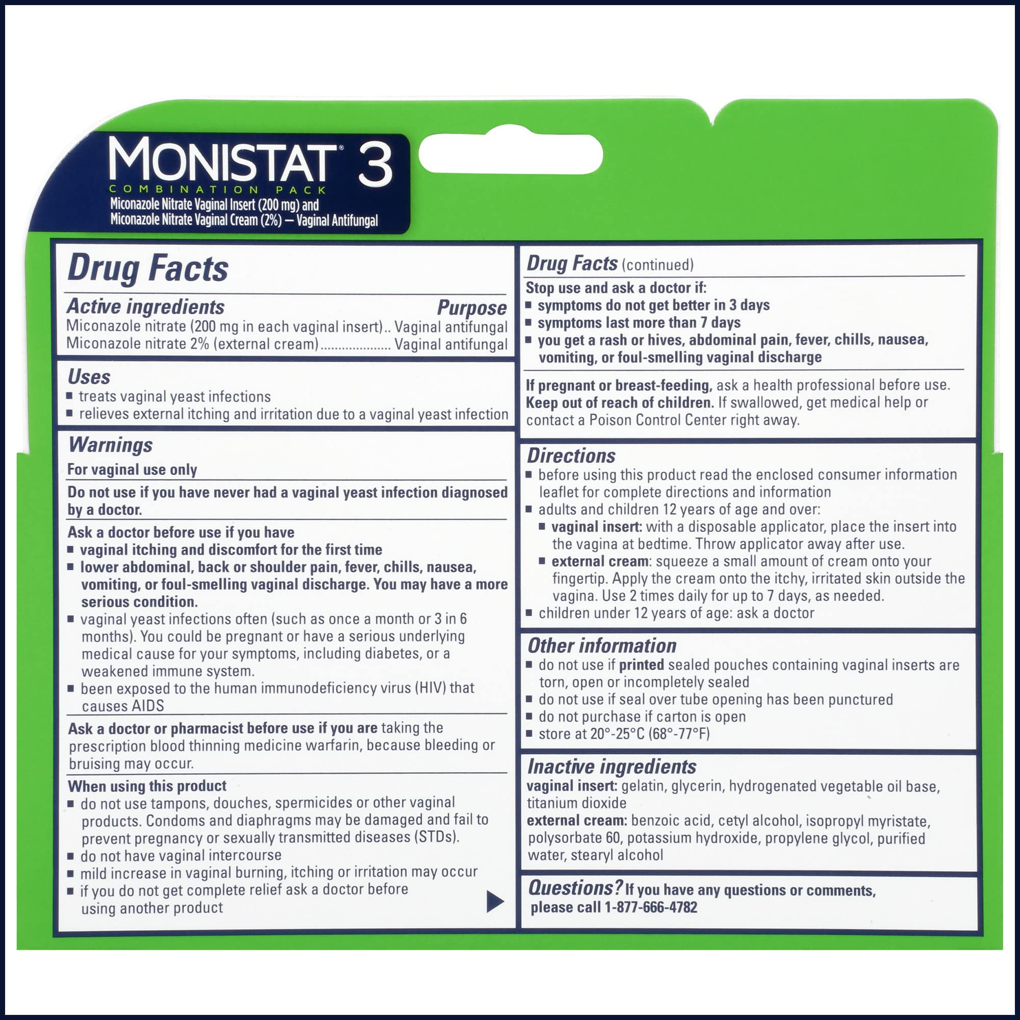 Monistat 3 Day Yeast Infection Treatment for Women, 3 Miconazole Ovule Inserts & External Monistat Anti-Itch Cream Bundle