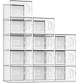 SEE SPRING X-Large Shoe Storage Box Fit Size 11, Clear Plastic Stackable Shoe Organizer for Closet, Space Saving Sneaker Shoe
