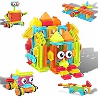 PicassoTiles 120 Piece Hedgehog Interlocking Building Blocks Tiles Construction Toy Set Brush Learning Playset STEAM Toddlers