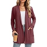 Bosmeer Womens Cardigan Long Sleeve Lightweight with Pockets Business Casual Early Fall Fashion Clothing Cute Tops