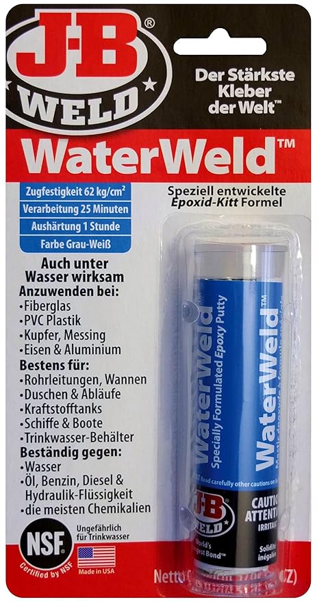 JB Weld 8277-DEU WaterWeld, speziell entwickelte Epoxid-Kitt-Formel für alles was mit Wasser in Berührung kommt