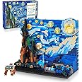 HOGOKIDS The Starry Night Building Kit - Vincent Van Gogh Micro Building Blocks Sets Mini Construction Model DIY Art Projects Home Decor Display Ideas Painting Set for Adults - 1851PCS