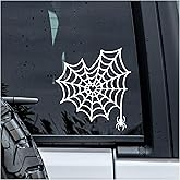 MYMKO Spiderweb Decal, Aesthetic Animal Car Window Decals, 6 Inches UV DTF Tranfer Car Stickers, Funny Halloween Weatherproof Car Truck Window Bumper Sticker, Humor Car Decals for Boy Girl