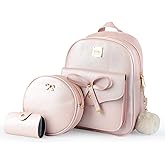 Aogist Mini Leather Backpack Purse 3-Pieces Fashion Bowknot Zipper Bags Cute Casual Travel Daypacks for and Women