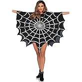 Gothic Glitter Spider Web Costume Poncho