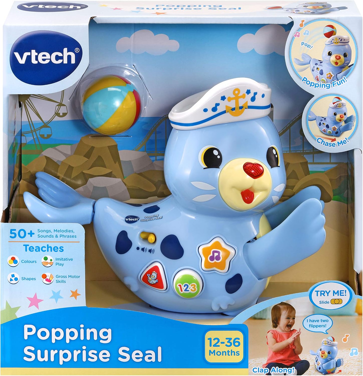 VTech Popping Surprise Seal, Blue, Medium - Image 3