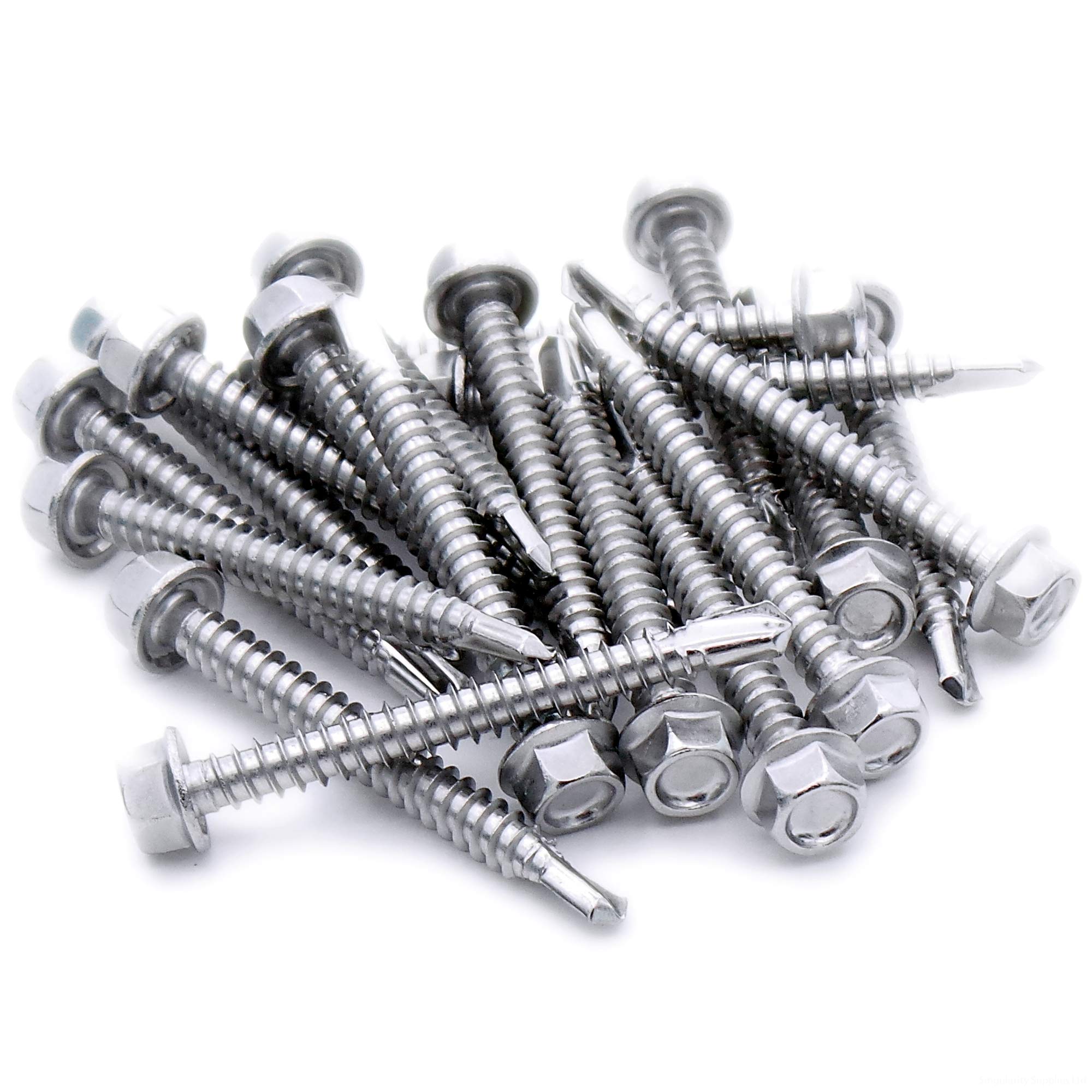 No.10 x 0.7 (4.8mm x 19mm) Hex Self-Drilling Screw (Flanged) - Stainless Steel (A2) (Pack of 20)