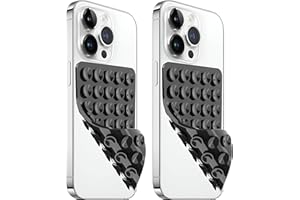 AZXYI Anteel 2 Pack Silicone Suction Cup Phone Case Mount Double Sided, Non Slip Phone Accessories for Cellphone, Hands-Free Strong Grip Silicon Phone Holder for Selfies and Videos (Black)