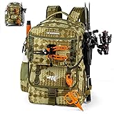 KastKing BaitSpace 50L Fishing Tackle Backpack with Removable Bait Binder,2 Rod Holders Storage Fishing Gear and Equipment