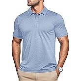 MAGCOMSEN Men's Polo Shirts Short Sleeve Moisture Wicking Lightweight Athletic Casual Collared Golf Shirt