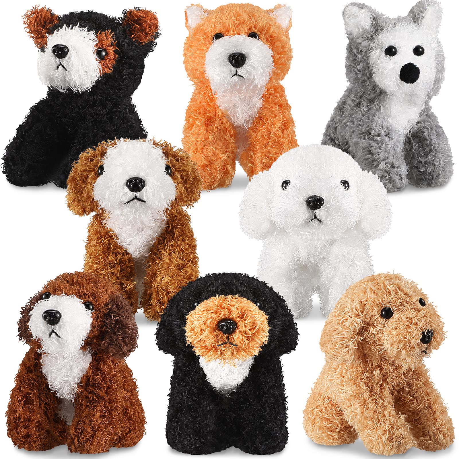 Photo 1 of Sumind 8 Pcs Mini Plush Dogs Stuffed Animals Bulk Assorted Cute Stuffed Puppy Dogs 5 Inch Small Animal Plush Toys for Halloween Christmas Birthday Party Supplies Favors(Squatting Dog)