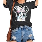 Magical Shirt for Women Magic Kingdom T Shirt Family Vacation Tee Princess Castle Casual Short Sleeve Tops