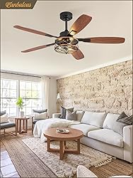 52 Inch Farmhouse Ceiling Fan with Light and