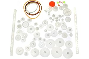 MEETOOT Transmission Plastic Motor Gear Package Including Shaft, Tire, Gear, Bushing for Toy Gear Pulley DIY Model Technology, DIY RC Toy Car, Robot