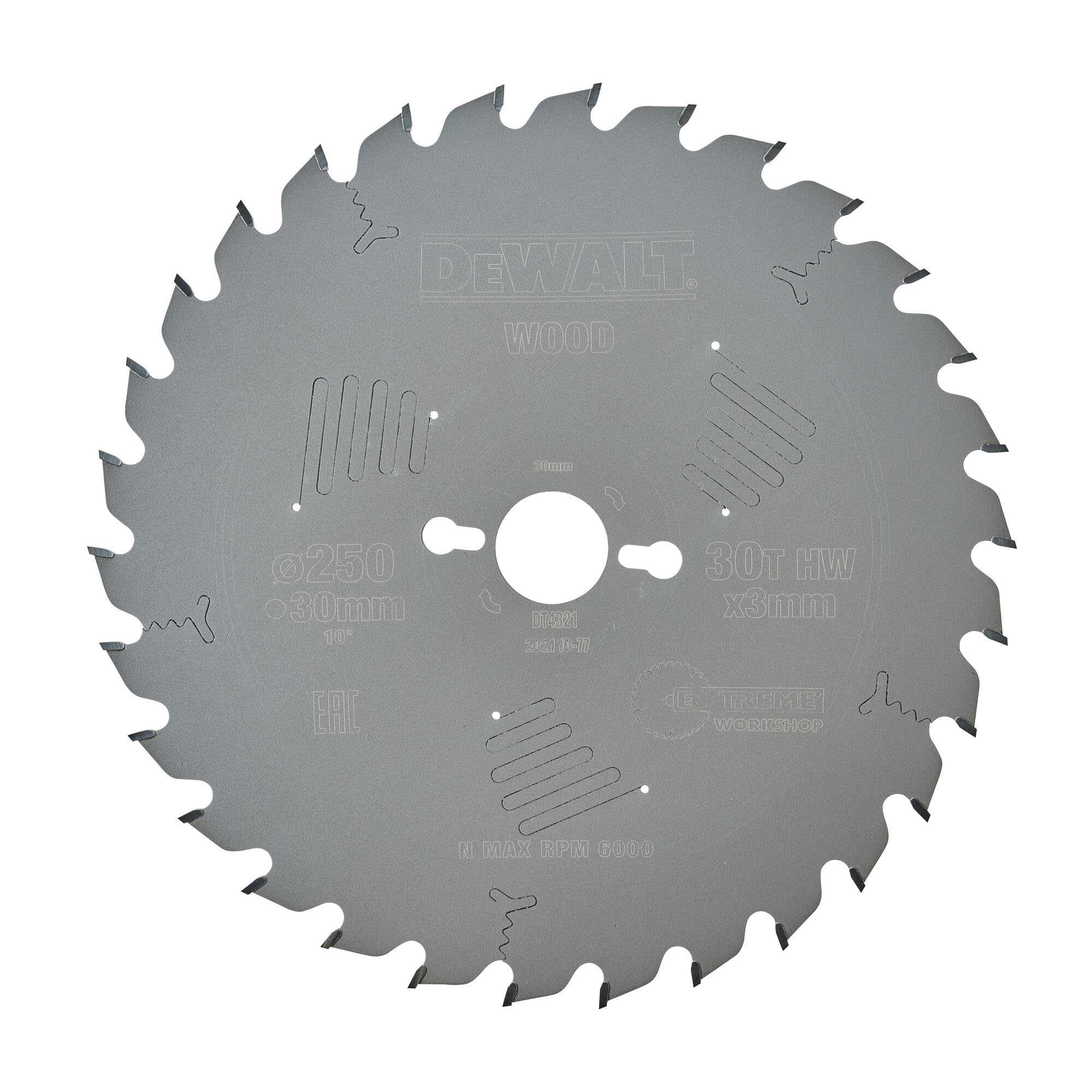 DeWalt DT4321QZ 250 x 30mm x 30-Tooth Circular Saw Blade Series 60
