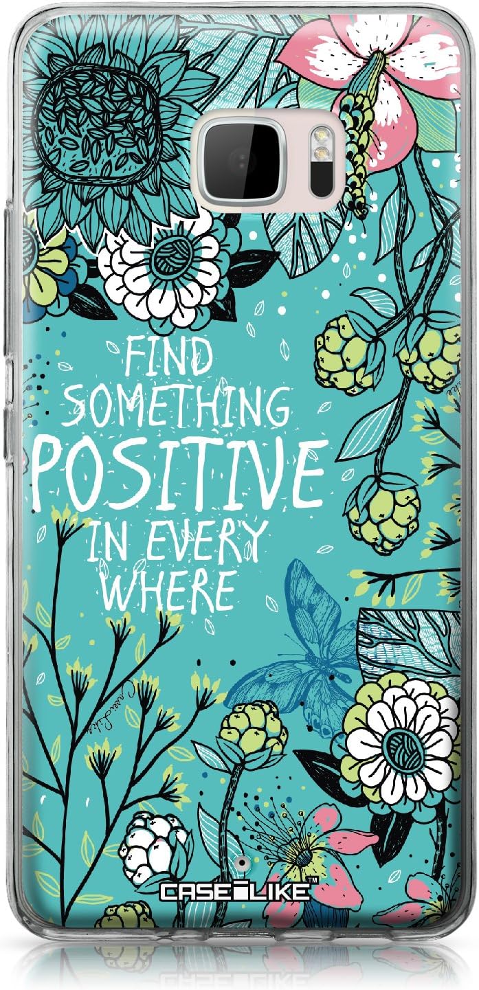 CASEiLIKE HTC U11 case, Blooming Flowers Turquoise 2249 Pattern TPU Case Bumper Snap-on Back Cover for HTC U11