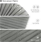 Maritown Temporary No Drill Blinds 60x150cm Grey Pleated Light Filtering view 2