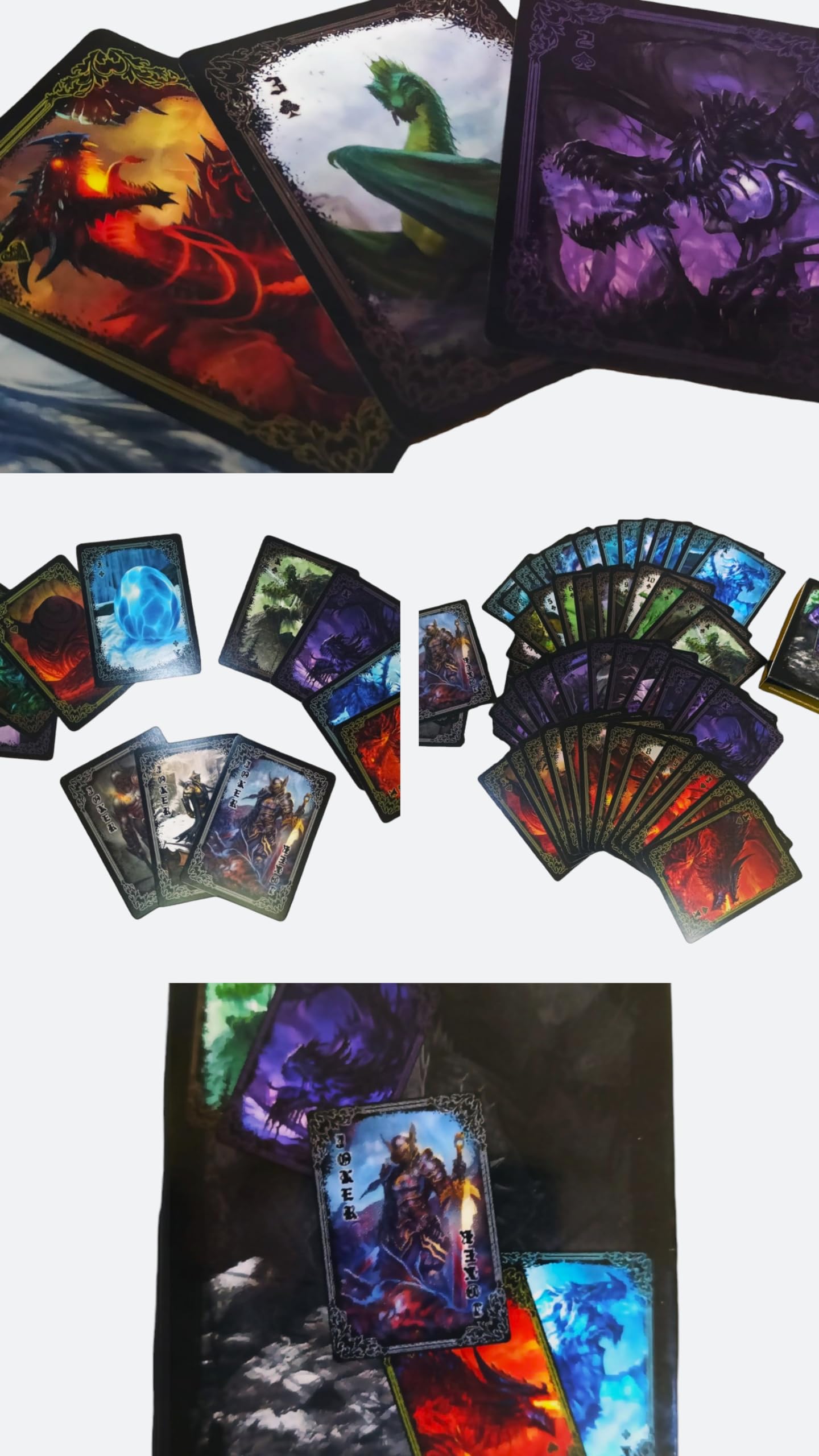 Dragon Wars Joker Poker Playing Cards Game Fantasy Adventure Journey Dragon Egg Queen King Theme 56 Cards